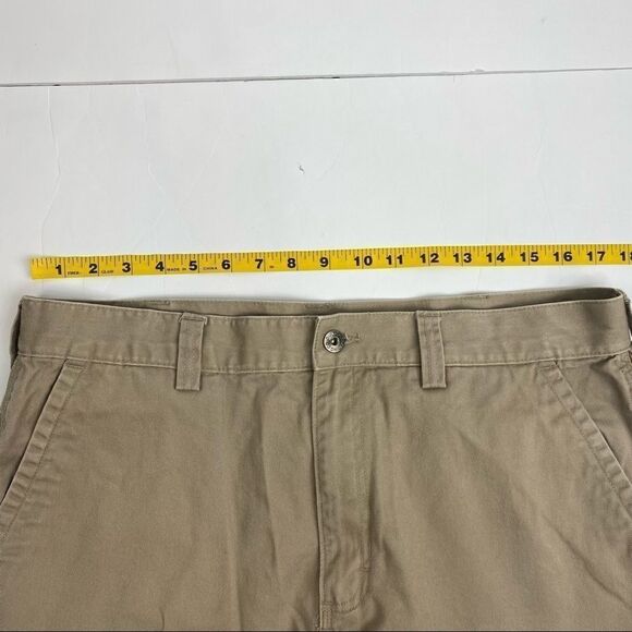 Duluth Trading Co Men’s Carpenter Flat Front Pants Khaki Relaxed 37x28 EUC - Picture 6 of 9